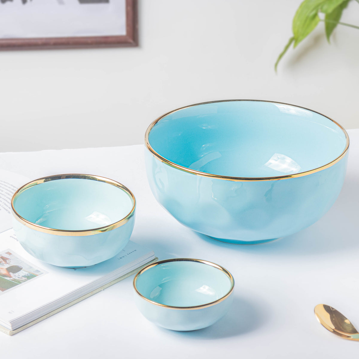 Blue Jay Ceramic Soup Bowl Nestasia