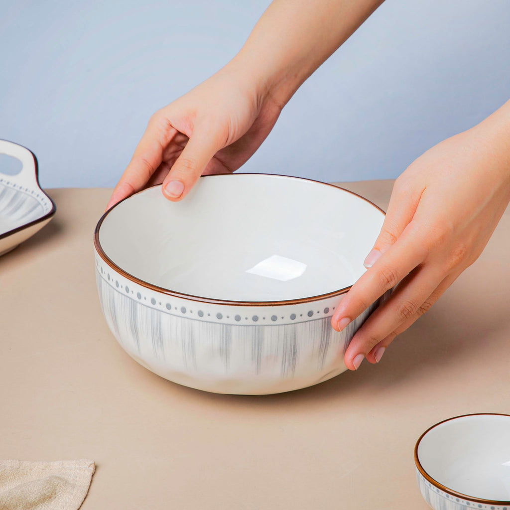 Dainty Patterned Serving Bowl 7.5 Inch 1200 ml Nestasia