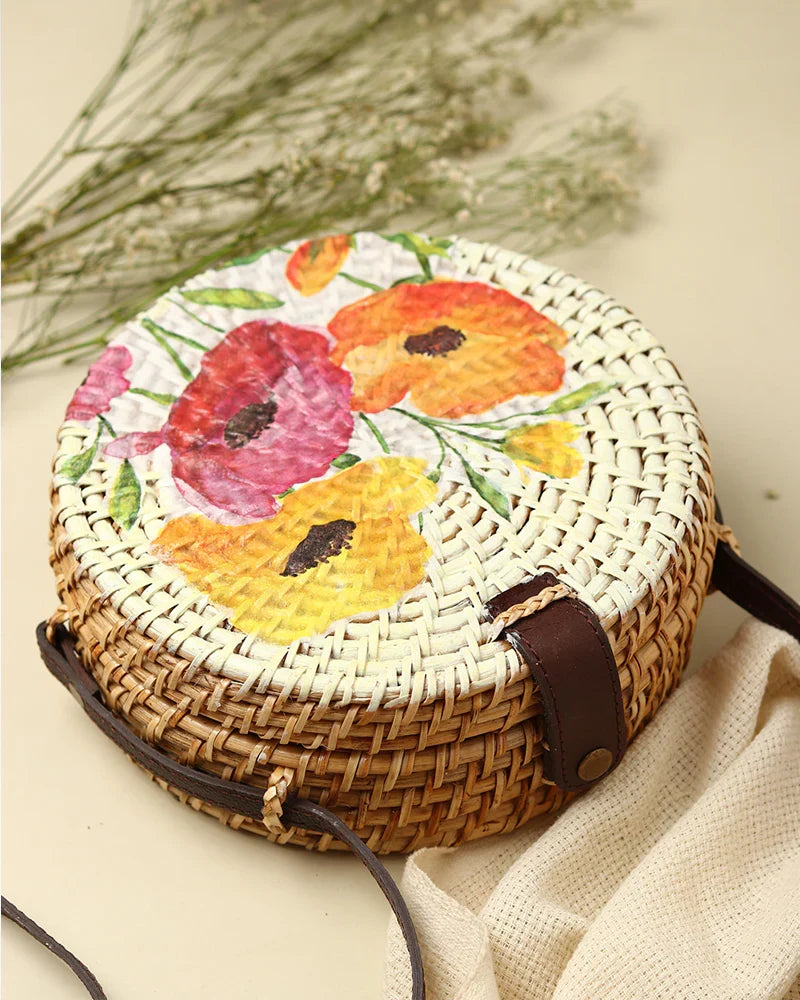 Stylish Bali Rattan Round Sling Bag for Casual, Festival, and Vacation Looks