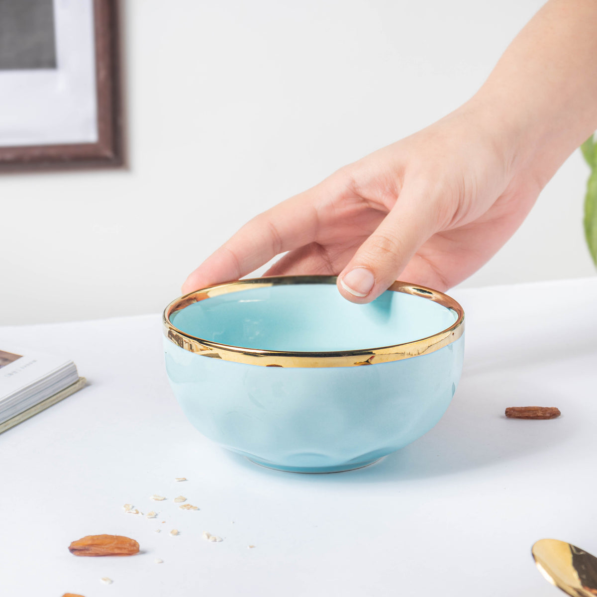 Blue Jay Ceramic Soup Bowl Nestasia