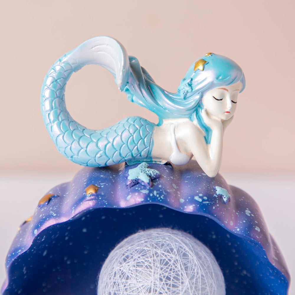 Starry Shell Mermaid Decor With Dark Blue Nestasia