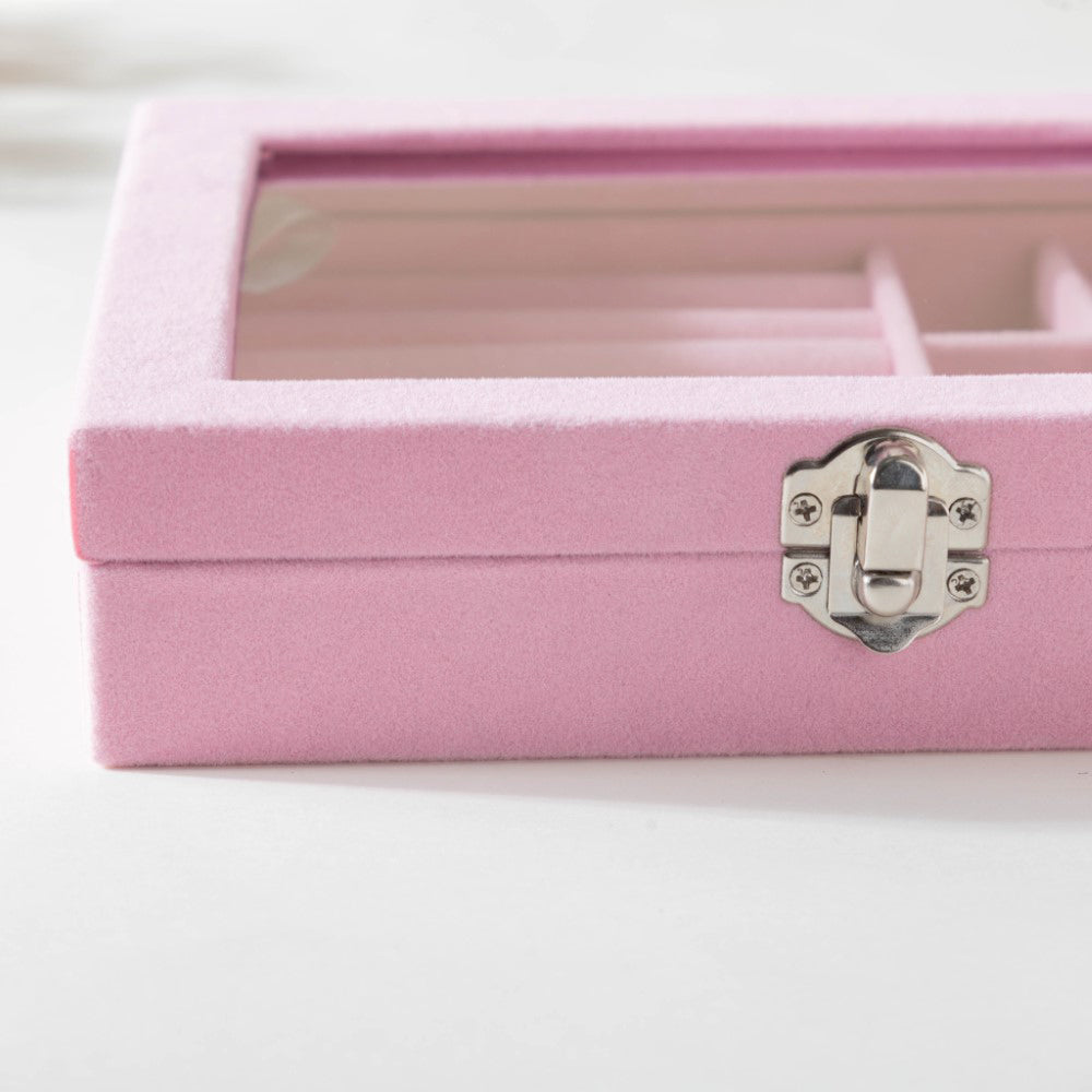 Sectioned Jewellery Box Pink Nestasia