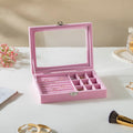 Sectioned Jewellery Box Pink Nestasia
