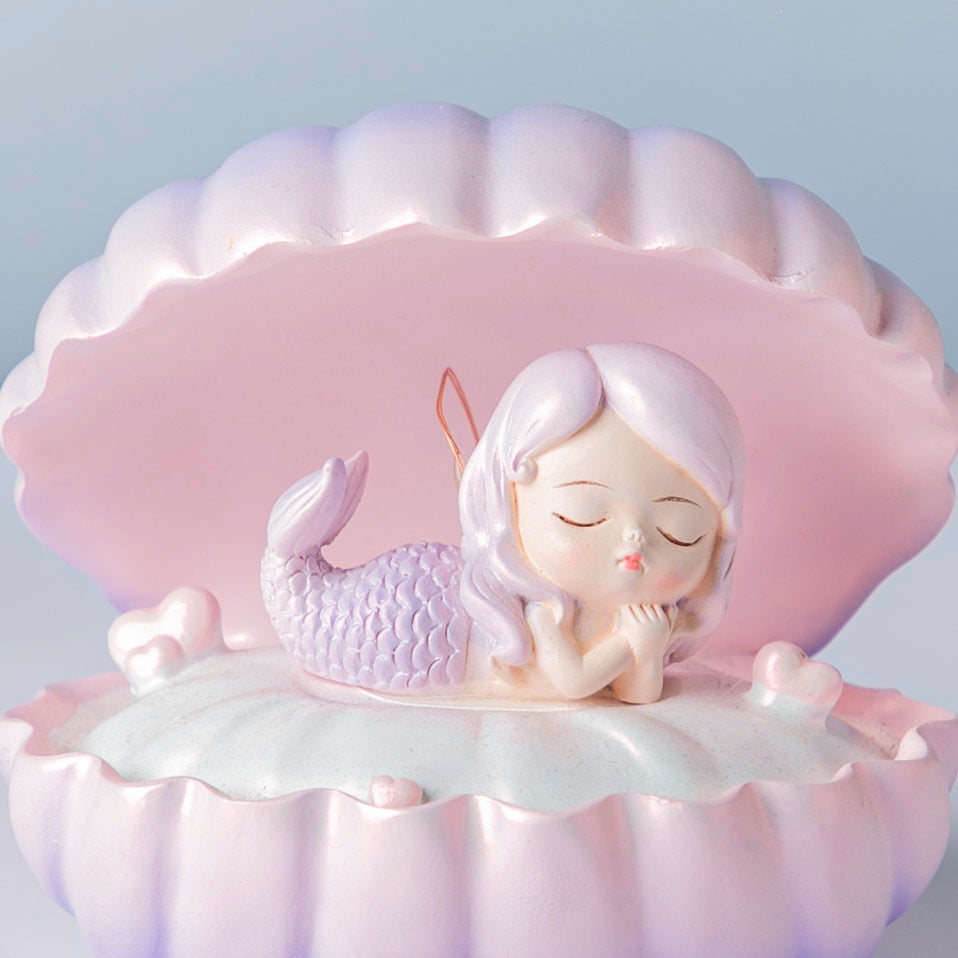 Shell And Mermaid Resin Lamp Decor Pink Nestasia