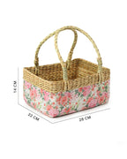 Round Seagrass Gift Hamper Basket for Fruit Storage and Home Decor