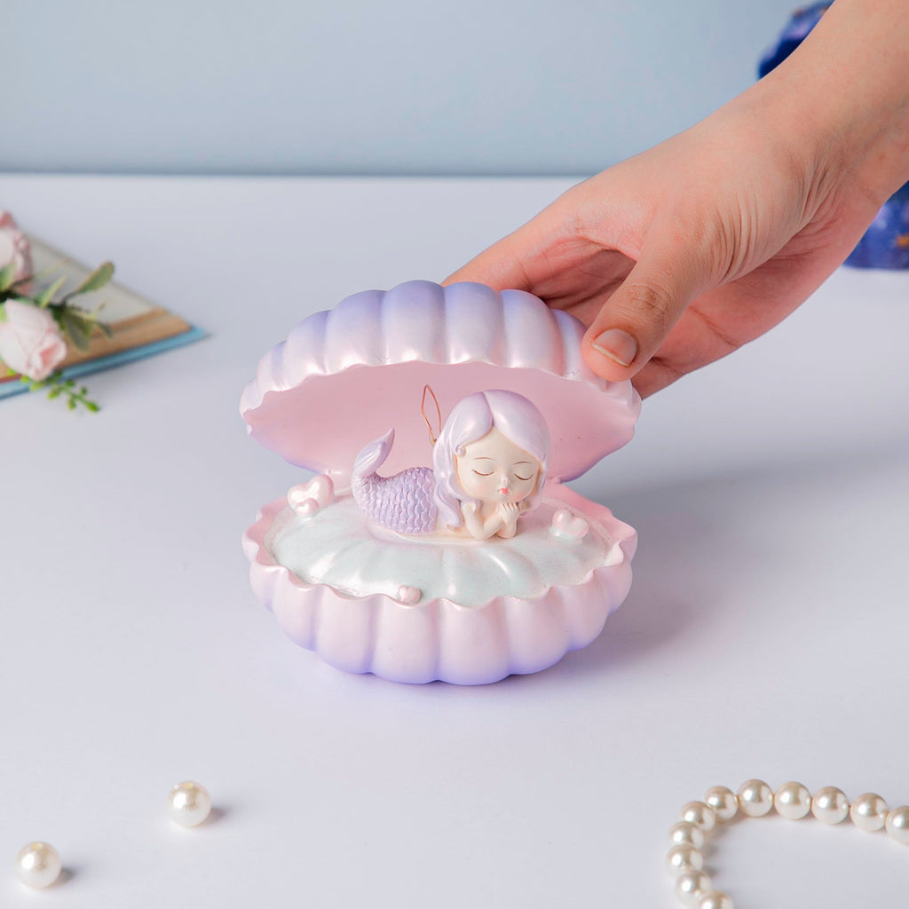 Shell And Mermaid Resin Lamp Decor Pink Nestasia