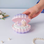 Shell And Mermaid Resin Lamp Decor Pink Nestasia