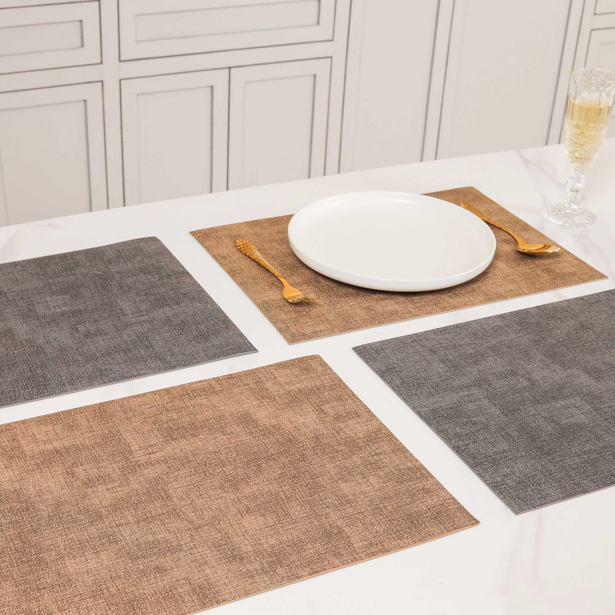 Faux Leather Table Mat Set of 2 Nestasia