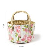 Round Seagrass Basket for Fruit Storage and Decorative Hamper