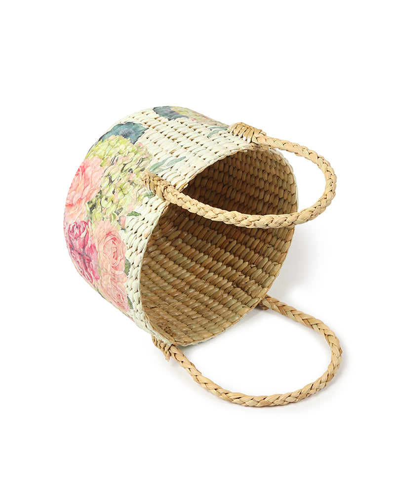 Round Seagrass Fruit Basket for Decorative Hamper and Home Storage