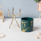 Auric Marble Green Planter with Stand Small Nestasia