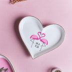 Heart Flamingos Ceramic Trinket Dish Nestasia