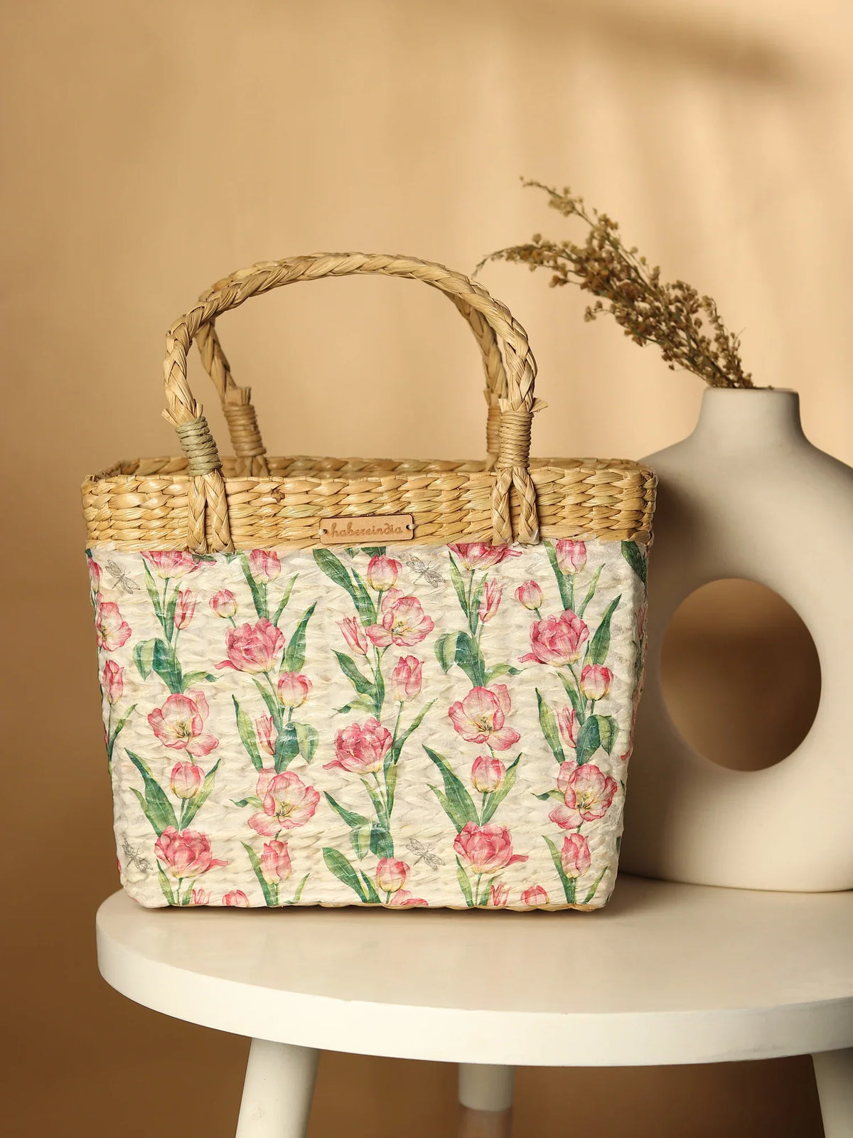 Natural Seagrass Tote Bag for Shopping, Picnic & Everyday Use