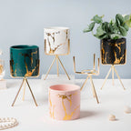 Auric Marble Green Planter with Stand Small Nestasia