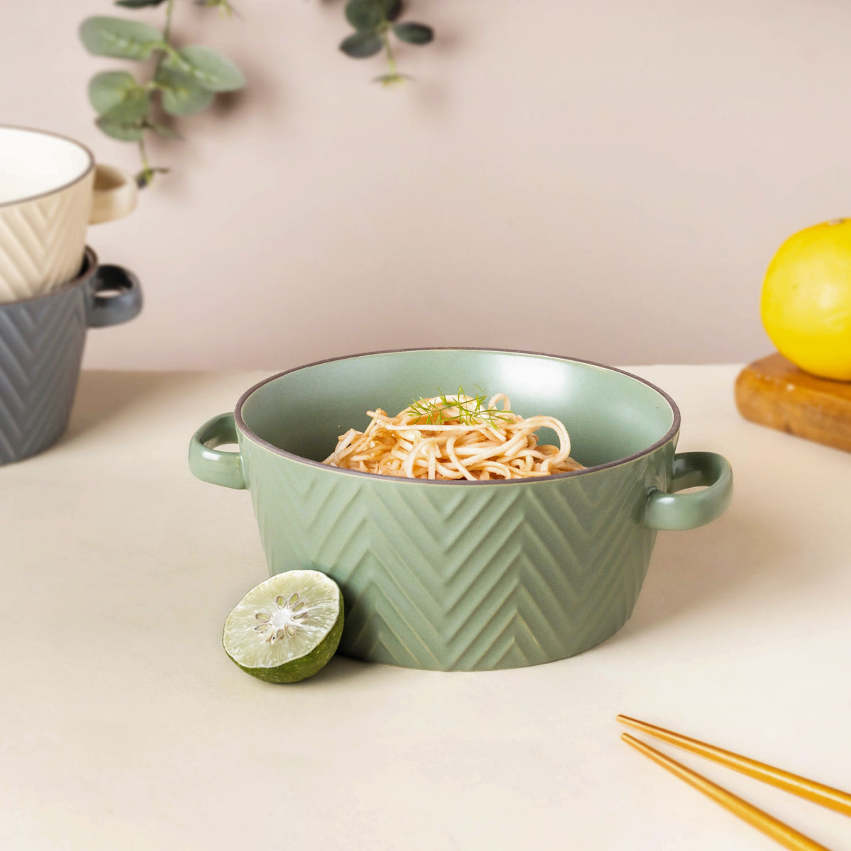 Fern Green Textured Noodle Bowl Nestasia
