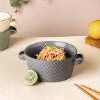 Asphalt Grey Textured Noodle Bowl Nestasia