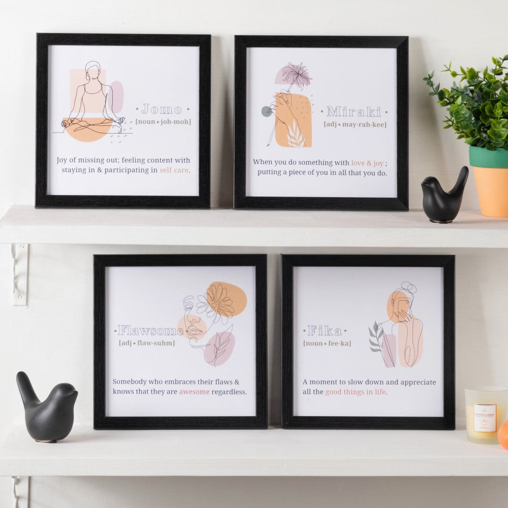 Notes To Self Framed Posters Set Of 4 9x9 Inch Nestasia