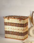 Wicker Laundry Basket with Lid for Clothes Storage and Home Organization