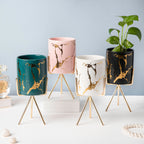 Auric Marble Pink Planter with Stand Large Nestasia