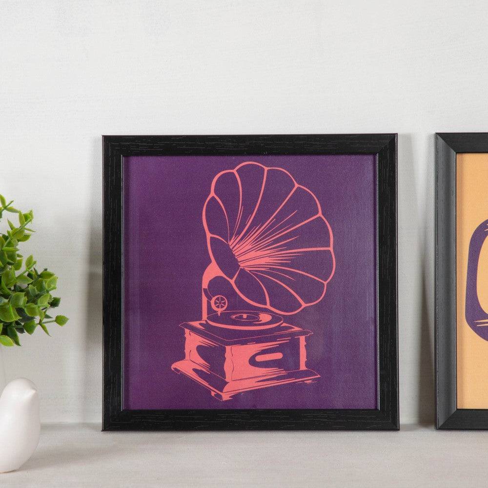 Graphic Music Art In Frame Set Of 4 9x9 Inch Nestasia
