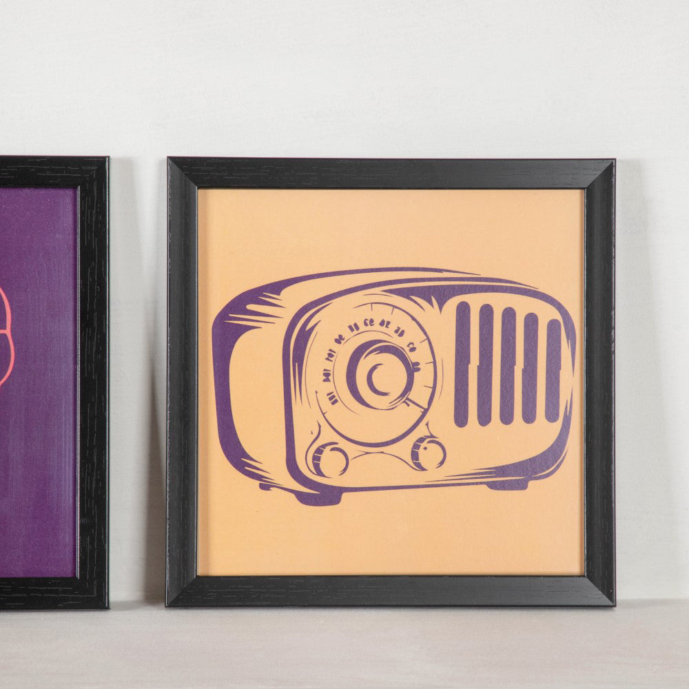 Graphic Music Art In Frame Set Of 4 9x9 Inch Nestasia