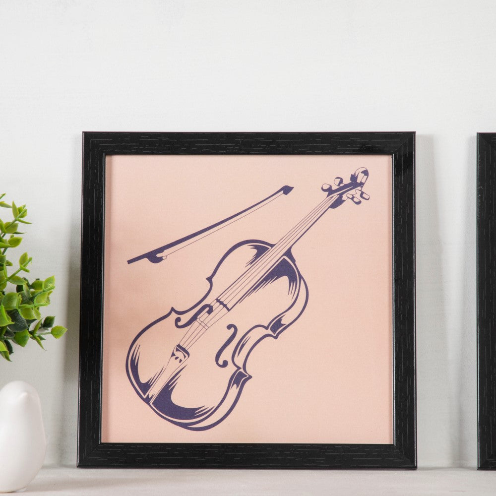 Graphic Music Art In Frame Set Of 4 9x9 Inch Nestasia