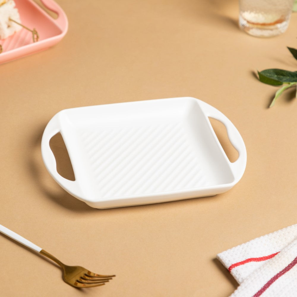 White Square Baking Tray Small Nestasia