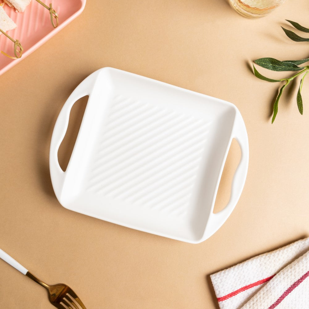 White Square Baking Tray Small Nestasia