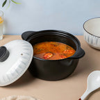 Dainty Patterned Ceramic Cooking Pot With Lid 1800 ml Nestasia