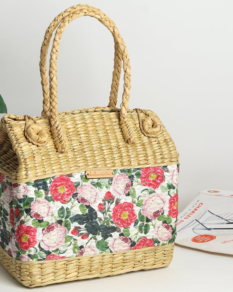 Seagrass Tiffin & Picnic Basket Handmade for Meals, Travel & Storage