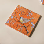 Tufted Bird Ceramic And Cork Coster Set Of 4