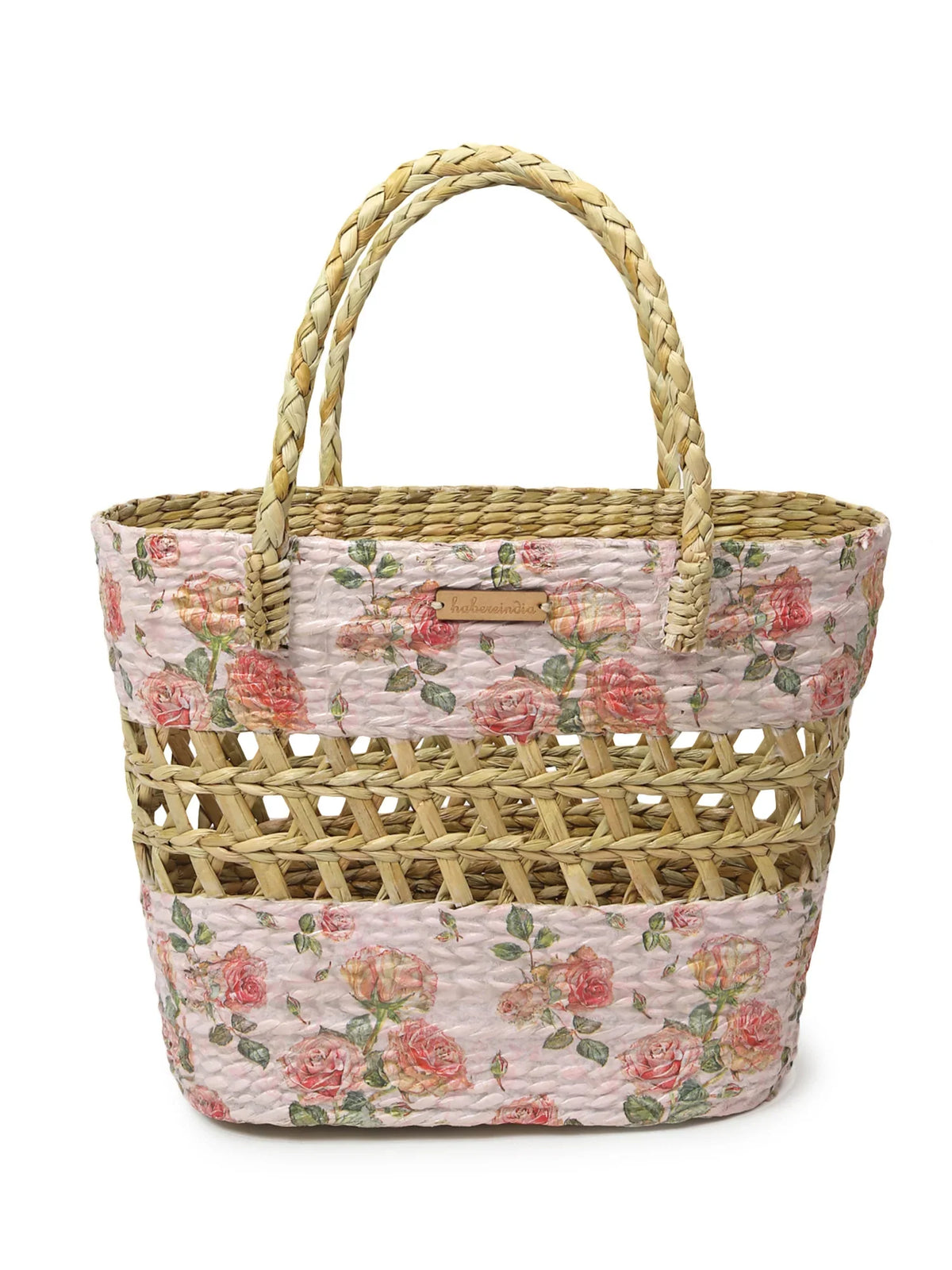 Handwoven Seagrass Basket for Storage, Shopping & Travel Use