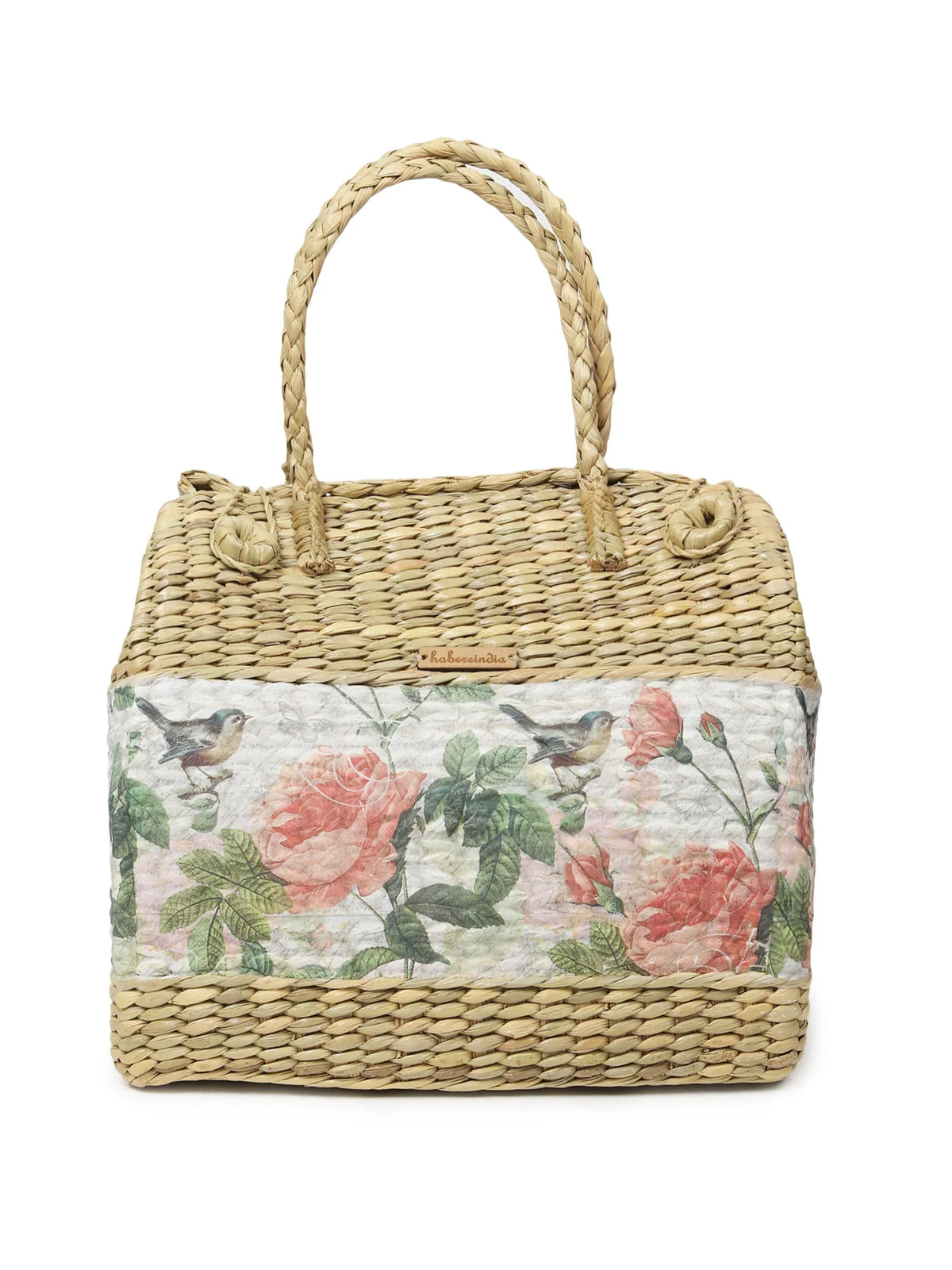 Handwoven Seagrass Gift Hamper Basket for Picnic, Travel & Food Carry