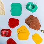 Leather Coaster Set of 4 Nestasia