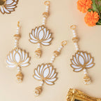 White Lotus Wall Hanging Set Of 4 Nestasia