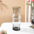 Modern Glass Flower Vase Grey Large Nestasia