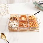 Rectangular Metal Tray with Bowls Set Nestasia