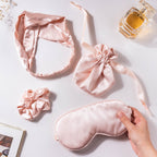 Precious Peach Satin Sleep Care Set of 4 Nestasia