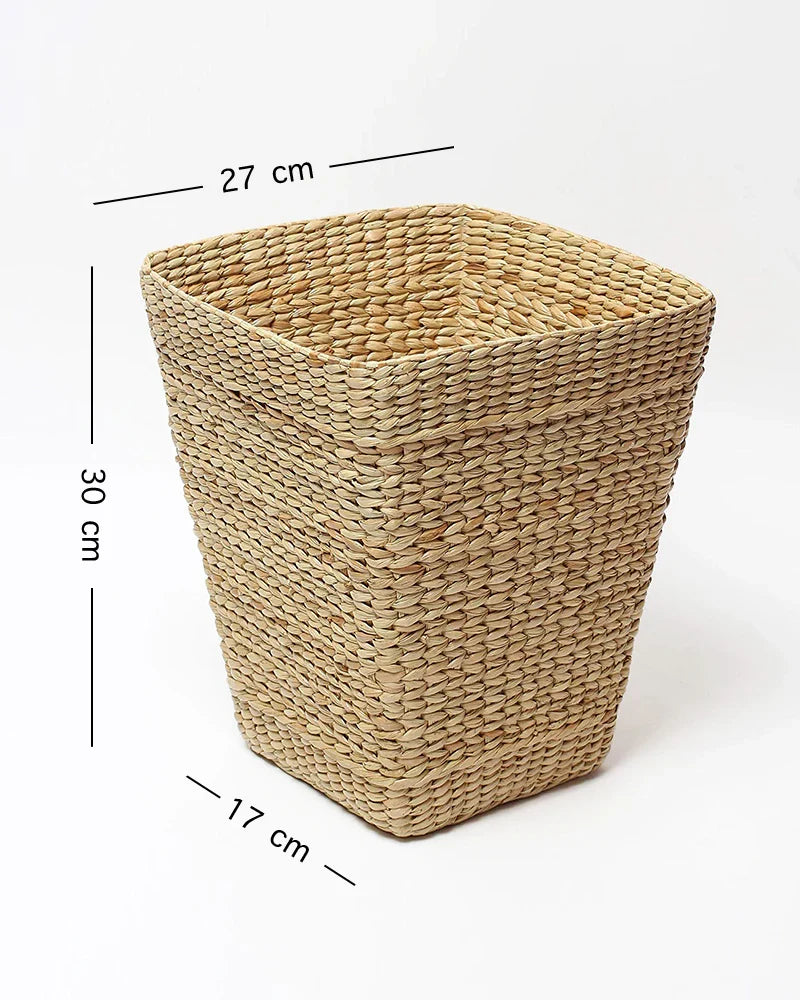 Handwoven Seagrass Dustbin for Bedroom, Bathroom, and Office Storage