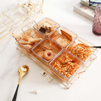 Rectangular Metal Tray with Bowls Set Nestasia