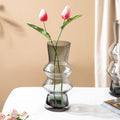 Modern Glass Flower Vase Grey Small Nestasia