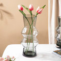 Modern Glass Flower Vase Grey Large Nestasia