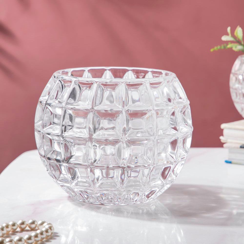 Ornate Crystal Glass Flower Vase Large Nestasia