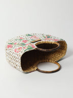 Handwoven Seagrass Half Moon Beach Bag, Women Handbag
