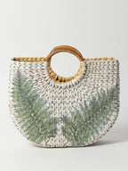 Handwoven Seagrass Half Moon Tote Bag