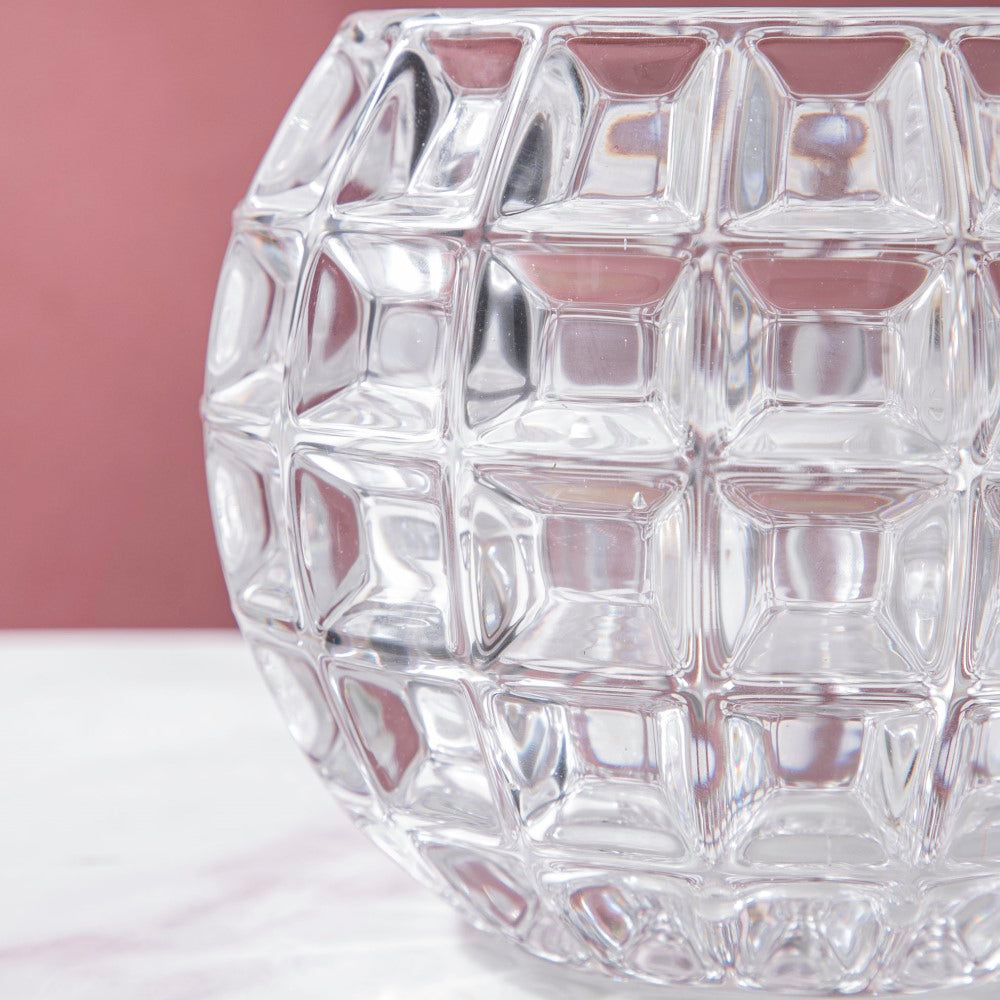 Ornate Crystal Glass Flower Vase Large Nestasia