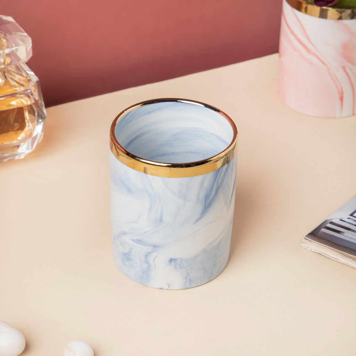 Luxe Ceramic Tumbler Blue Nestasia
