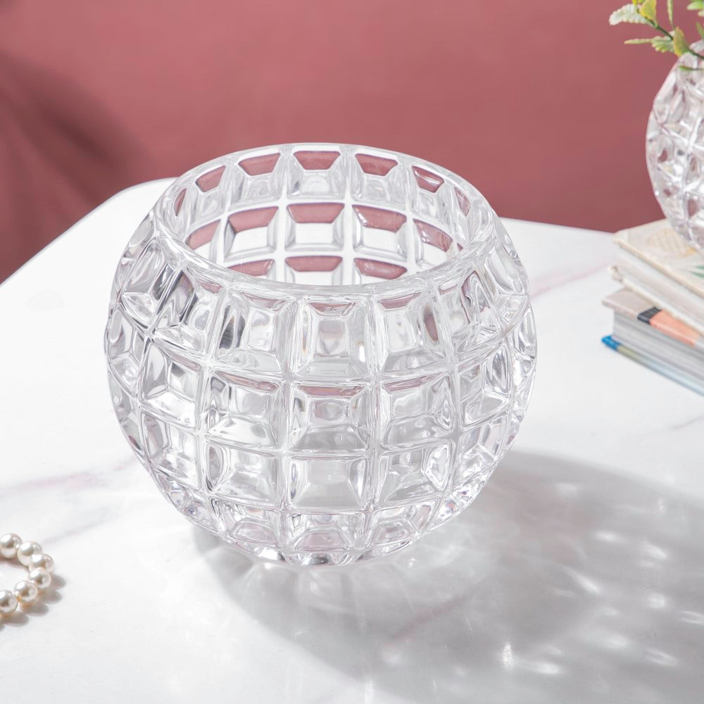 Ornate Crystal Glass Flower Vase Large Nestasia