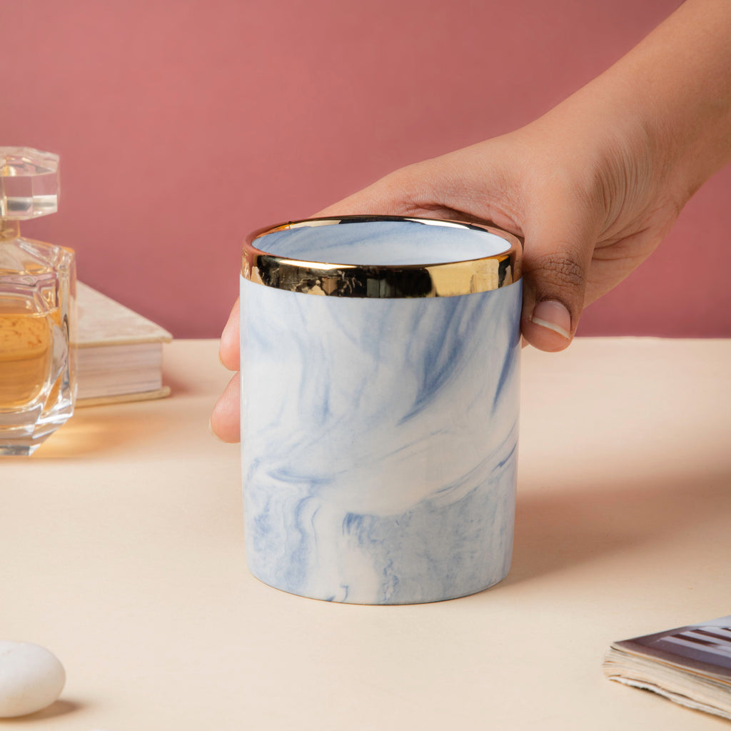 Luxe Ceramic Tumbler Blue Nestasia