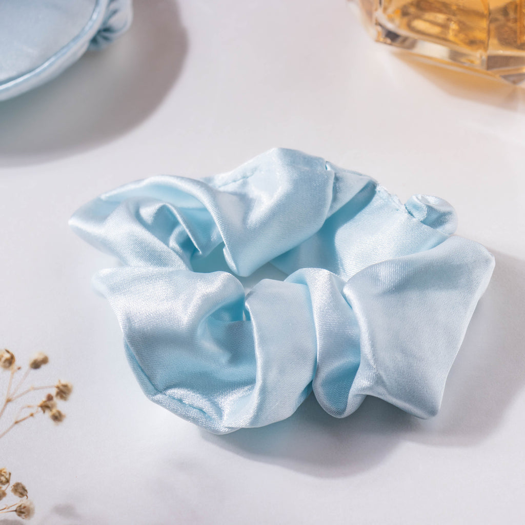Mist Blue Satin Sleep Care Set of 4 Nestasia